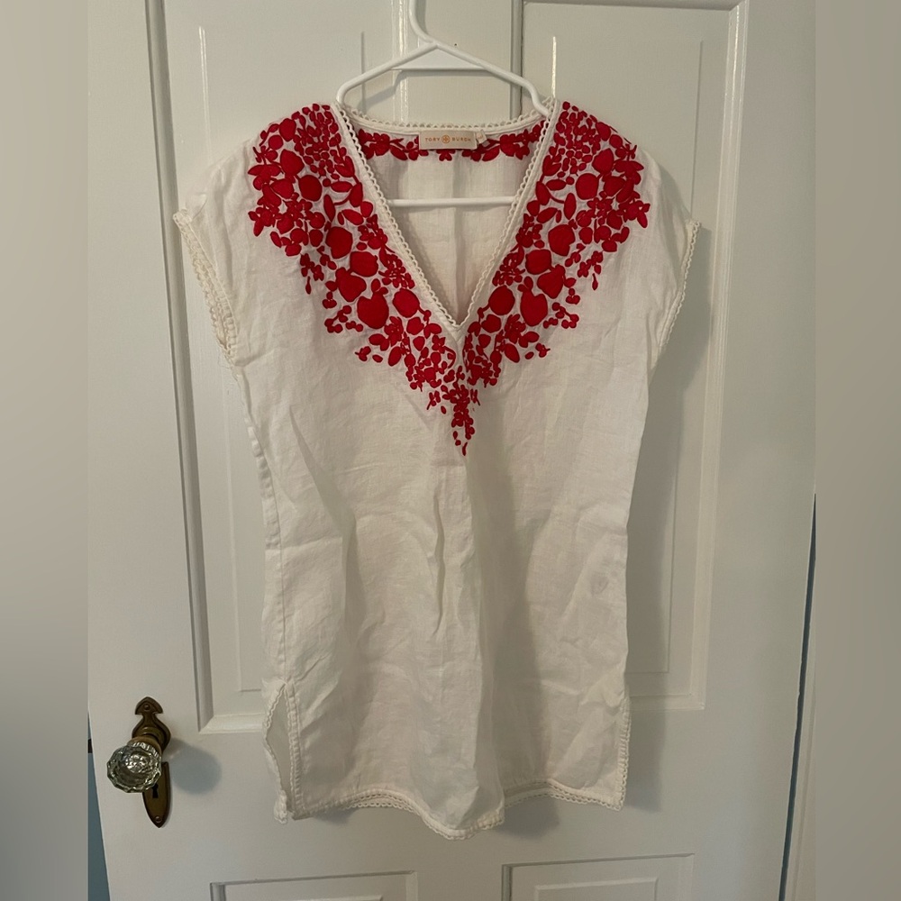 Tory Burch white linen cover up Size XS